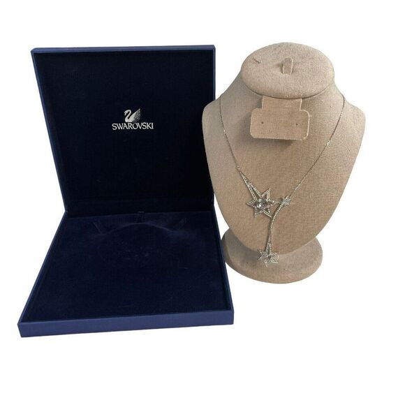 Brilliant Swarovski Crystal Shooting Star Fizzle Lavalier Necklace In Box RARE - Picture 2 of 13